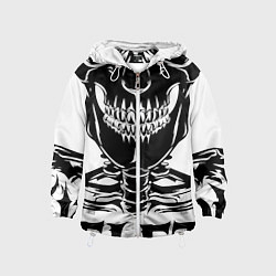 Ветровка с капюшоном детская Skeleton череп, цвет: 3D-белый