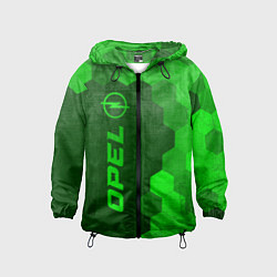 Ветровка с капюшоном детская Opel - green gradient по-вертикали, цвет: 3D-черный