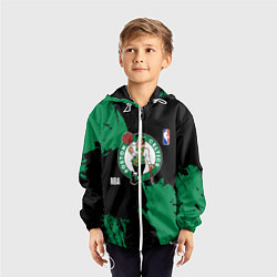 Ветровка с капюшоном детская Бостон Селтикс баскетбольный клуб, цвет: 3D-белый — фото 2