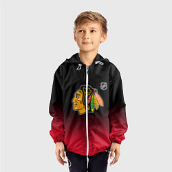 Ветровка с капюшоном детская Чикаго Блэкхокс - градиент, цвет: 3D-белый — фото 2