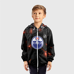 Ветровка с капюшоном детская Эдмонтон Ойлерз - НХЛ хоккей, цвет: 3D-белый — фото 2