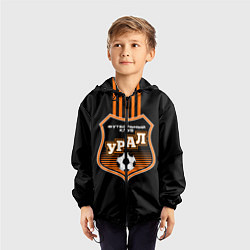 Ветровка с капюшоном детская ФК Урал - полоски, цвет: 3D-черный — фото 2
