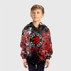 Ветровка с капюшоном детская Торонто Рэпторс - цветовой хаос, цвет: 3D-черный — фото 2