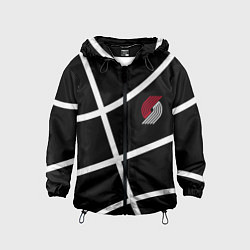 Ветровка с капюшоном детская Трэйл Блэйзерс - черный мяч, цвет: 3D-черный