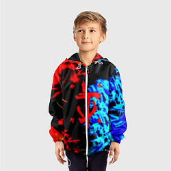 Ветровка с капюшоном детская Doom лёд и пламя, цвет: 3D-белый — фото 2