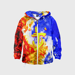 Ветровка с капюшоном детская Doom битва огня, цвет: 3D-белый