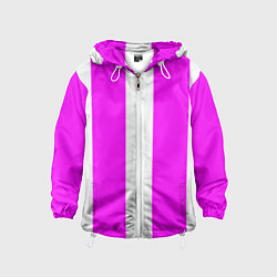Ветровка с капюшоном детская Color white pink line, цвет: 3D-белый