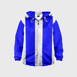 Ветровка с капюшоном детская Color white blue line, цвет: 3D-белый