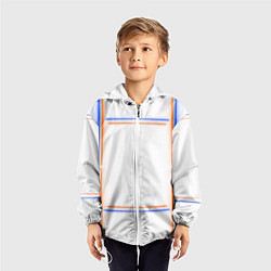 Ветровка с капюшоном детская Neon white orange blue, цвет: 3D-белый — фото 2