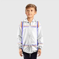 Ветровка с капюшоном детская Neon white orange light blue, цвет: 3D-белый — фото 2