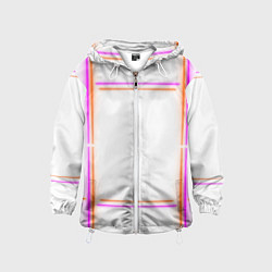 Ветровка с капюшоном детская Neon white orange pink, цвет: 3D-белый