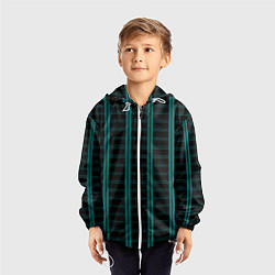 Ветровка с капюшоном детская Color blue dark stripe, цвет: 3D-белый — фото 2