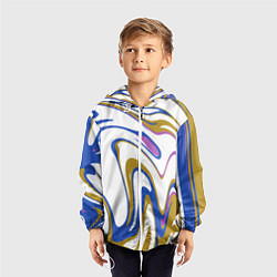 Ветровка с капюшоном детская Цветные вихри, цвет: 3D-белый — фото 2