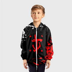 Ветровка с капюшоном детская Doom краски всплеск, цвет: 3D-белый — фото 2