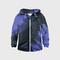 Ветровка с капюшоном детская Абстрактная текстура в синем, цвет: 3D-белый