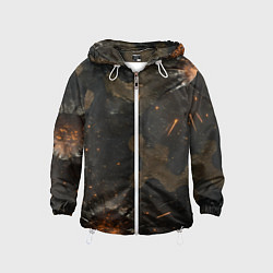 Ветровка с капюшоном детская Камуфляж со следами от пуль, цвет: 3D-белый