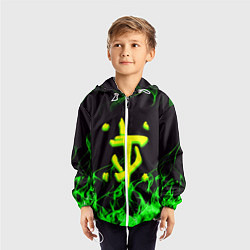 Ветровка с капюшоном детская Doom кислотное лого, цвет: 3D-белый — фото 2