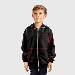 Ветровка с капюшоном детская Color black red crosses, цвет: 3D-белый — фото 2