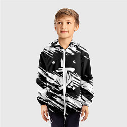 Ветровка с капюшоном детская Doom краски полосы, цвет: 3D-белый — фото 2