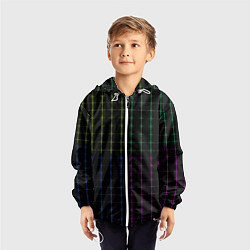 Ветровка с капюшоном детская Color black multicolored stripes, цвет: 3D-белый — фото 2
