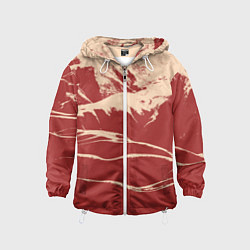 Ветровка с капюшоном детская Песочные горы-абстракция, цвет: 3D-белый