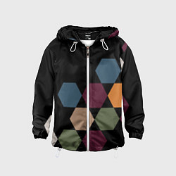 Ветровка с капюшоном детская Honeycombs autumn colors, цвет: 3D-белый
