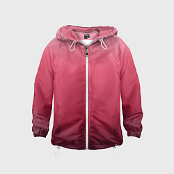 Ветровка с капюшоном детская Градиент гранатовый, цвет: 3D-белый