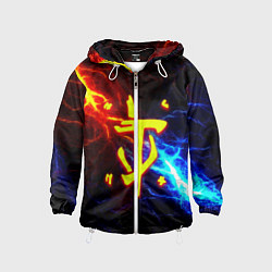 Ветровка с капюшоном детская Doom шторм с молниями, цвет: 3D-белый