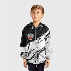 Ветровка с капюшоном детская Федерация бокса России - белый затертый, цвет: 3D-белый — фото 2