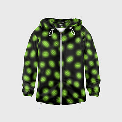 Ветровка с капюшоном детская Неоновые бактерии, цвет: 3D-белый