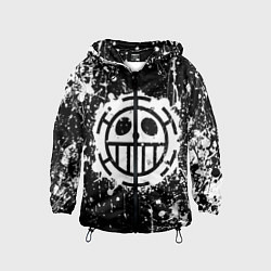 Ветровка с капюшоном детская Пираты сердца - лого, цвет: 3D-черный