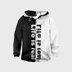 Ветровка с капюшоном детская Живи в реале, цвет: 3D-белый