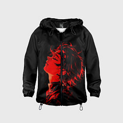 Ветровка с капюшоном детская Клинок, рассекающий демонов Танддиро, цвет: 3D-черный