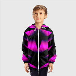 Ветровка с капюшоном детская Color black pink neon, цвет: 3D-белый — фото 2
