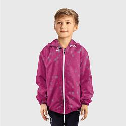 Ветровка с капюшоном детская Color pink brown squares, цвет: 3D-белый — фото 2