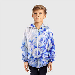 Ветровка с капюшоном детская Жемчужные нежные цветы, цвет: 3D-белый — фото 2