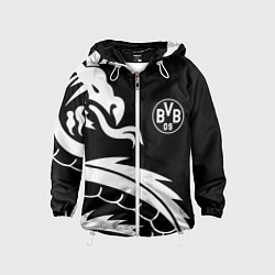 Ветровка с капюшоном детская Borussia дракон белый, цвет: 3D-белый