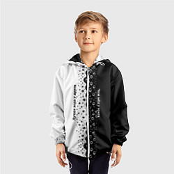 Ветровка с капюшоном детская Лучше вода у друга черно-белый узор, цвет: 3D-белый — фото 2