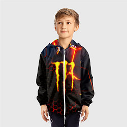 Ветровка с капюшоном детская Monster energy броня краски, цвет: 3D-белый — фото 2