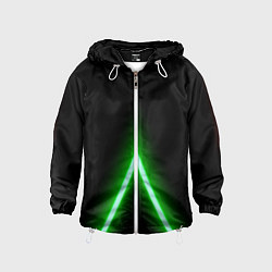 Ветровка с капюшоном детская Color neon green, цвет: 3D-белый