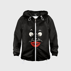 Ветровка с капюшоном детская Black face, цвет: 3D-белый