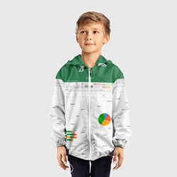 Ветровка с капюшоном детская Таблица с ошибками - текстура, цвет: 3D-белый — фото 2