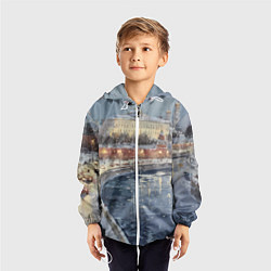 Ветровка с капюшоном детская Новогодние праздники в Москве, цвет: 3D-белый — фото 2