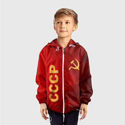 Ветровка с капюшоном детская Советский союз символика, цвет: 3D-белый — фото 2