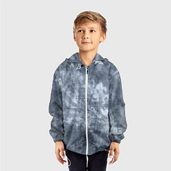 Ветровка с капюшоном детская Абстракция - gray-blue, цвет: 3D-белый — фото 2
