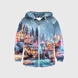 Детская ветровка Городок в новогодних огоньках