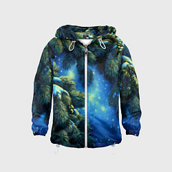 Детская ветровка Новогодние ветки елки