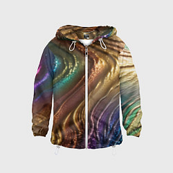 Ветровка с капюшоном детская Сморщенные складочки жидкости, цвет: 3D-белый