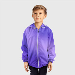 Ветровка с капюшоном детская Color purple gradient, цвет: 3D-белый — фото 2