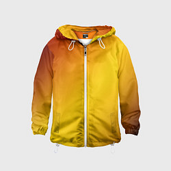 Ветровка с капюшоном детская Color yellow red gradient, цвет: 3D-белый